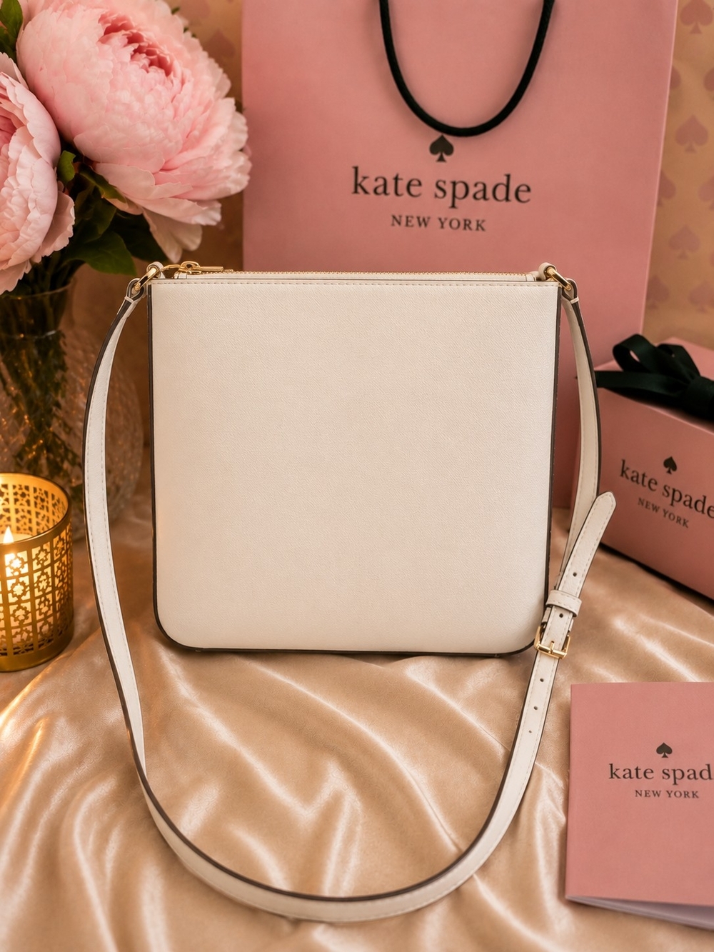 kate spade Cream Saffiano Leather Crossbody with Gold Hardware - Picture 4 of 4